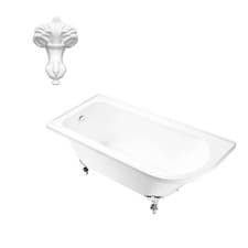 Image of Balmoral 1700mm Freestanding Left Hand Shower Bath with White Claw & Ball Feet