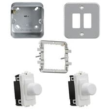 Image of Knightsbridge 2G 2 Way Metal Clad LED Dimmer Intelligent Trailing/Leading Edge