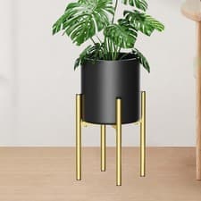 Image of Adjustable Plant Stand Gold Flower Pot Stand for Fits 7 to12 inch Pots Living