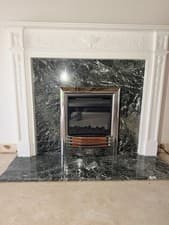 Image of Marble Fireplace with Flame Effect Electric Fire Great Condition Collection Only
