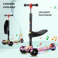 Image of Kids 3in1 Cruiser Toddler Ride On Kick Push Scooter Tilt Lean Evo 3 Wheel Green