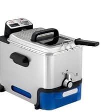 Image of Tefal FR804040 Oleoclean Pro Deep Fryer - Stainless Steel/Blue