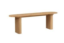 Image of Axel Fluted Dining Bench- Walnut, Oak & Black –Home Dining Room Furniture