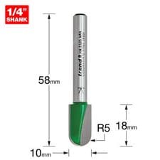Image of Trend CRAFTPRO Radius Router Cutter 10mm 18mm 1/4"
