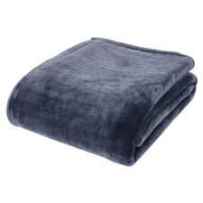 Image of Catherine Lansfield Jumbo Raschel Throw Velvet Touch Sofa Bed Blanket Navy Blue