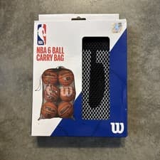 Image of NEW! Wilson NBA 6 Ball Carry Bag | Black Mesh Net Basketball Bag | WTBA70030