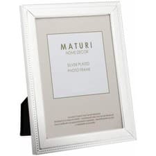Image of SILVER PLATED PHOTO FRAME - BEAD EDGE FINISH, 5 X 7-INCH (13 X 18CM) MATURI