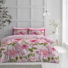 Image of Microfiber Duvet Cover Set Reversible Printed Floral Quilt Bedding Double King