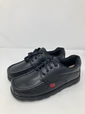 Image of Kickers Boy's Fragma Lace Up Black Leather Shoes Size UK 3 EU 36