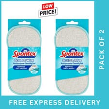 Image of 2 x Spontex Scrub & Wipe Cleaning Pads Non-Scratch Microfibre Multipurpose