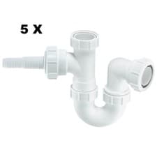 Image of 5 X McAlpine WM2 Appliance P Trap Single 1 1/2 inch Spigot In 40mm