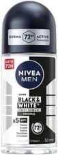 Image of NIVEA MEN Black & White Original Anti-Perspirant Roll On (50ml), 72hr Anti-Sweat