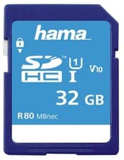 Image of HAMA - 32GB Class 10 SDHC UHS-1 Memory Card 80MB/s