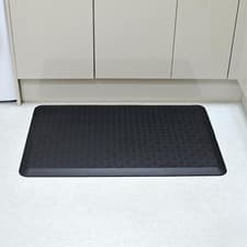 Image of Black Cushioned Floor Mat Anti-Fatigue Ortho Kitchen Work Home Office 60x90cm