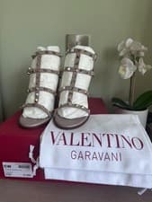 Image of Valentino Rockstud Sandals Size 38 Poudre BNWT
