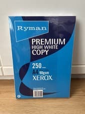 Image of New Sealed Ryman Premium High White Copy Paper Ream 250 Sheets A4 90gsm Xerox