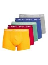 Image of Jack & Jones Jaclarry 5 Pack Cotton Stretch Trunks - Tango Red