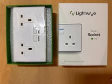 Image of Lightwave RF Gen 2 Smart Socket L42WH 2 Gang Double Socket White Metal - New