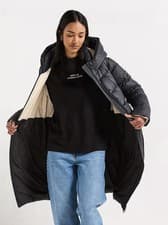 Image of Barbour International (Oversized Longline Olivios Puffer Jacket - Black) Size 12