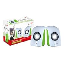 Image of Genius SP-U115 USB Powered Multimedia Stereo PC Computer Speakers - White/Green