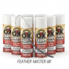 Image of 8x 500ml Carpet Adhesive Spray Heavy Duty, Extra Strong, Multi Purpose