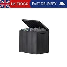 Image of Keter City 30 Gallon Resin Outdoor Storage Box and Patio Furniture Side Table fo