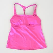 Image of Nike Women's Essential Square Neck Racerback Tankini Top, Playful Pink, Small