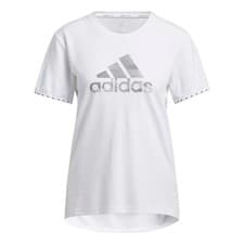 Image of ADIDAS Womens White & Black Aeroready Badge Of Sport Training T-Shirt Medium NEW