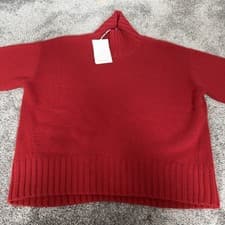 Image of COS Chunky Cashmere Turtleneck Jumper Red Small