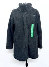 Image of Columbia Women’s Sherpa Fleece Jacket Snap Front Caot Long Black Size: XL, NWT