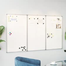Image of WALPLUS Magnetic Whiteboard Foldable 180x80x1.7 cm Aluminium Board