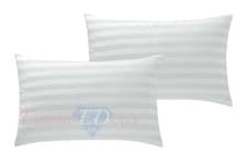 Image of 2 x Luxury 250 Thread Count 100% Cotton Sateen Stripe Housewife Pillowcase Cover