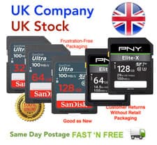 Image of SanDisk / PNY Elite-X Ultra SDHC/SDXC UHS-I U1 Class 10 32GB 64GB 128GB SD Card