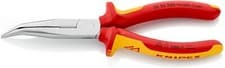Image of KNIPEX VDE 200mm 8" Insulated Bent Long Snipe Nose Cutting Pliers, 26 26 200