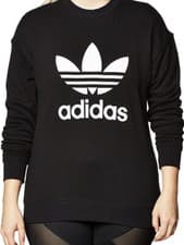 Image of New Womens Adidas FM3272 Trefoil Sweatshirt Black Size UK 14
