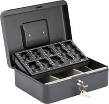 Image of Burg-Wachter CB03GBBK 10" Money 5030 Cash Box with Coin Tray, Black