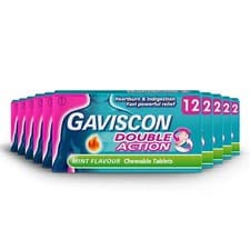 Image of Gaviscon Double Action Mint Flavour Heartburn Relief 12 Tablets All Pack Sizes