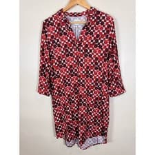 Image of NWT Nic + Zoe Womens Shift Dress Geometric Print MSRP $188 Long Sleeves Business
