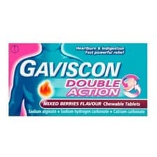 Image of Gaviscon Double Action Indigestion Relief 12 Chewable Tablets- Mix berry Flavour