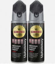 Image of 2 x Simoniz Car Upholstery Fabric Carpet Cleaner Foam Stain Remover Brush 400ml