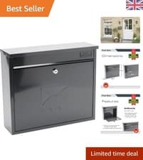 Image of Elegant Anthracite Lockable Wall-Mounted Post Box - Weatherproof Steel Design