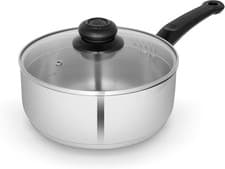 Image of Townhouse Saucepan 2.8Liters With Glass Lid 20cm Stainless Steel Dishwasher Safe