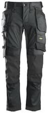 Image of SNICKERS 6241 STRETCH WORK TROUSERS ALLROUNDWORK WITH HOLSTER POCKETS STEEL GREY