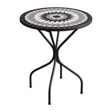 Image of 60cm Round Mosaic Ceramic Garden Bistro Table Metal Legs Patio Outdoor Terrace