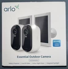 Image of Arlo Essential Outdoor Pack of 2 Cameras with 2 Solar Panel Chargers (2nd Gen)