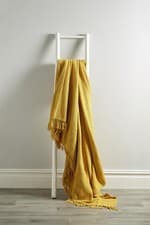 Image of Lisbon Throw 100% Cotton Plain Honeycomb Sofa Bed Cover Throws Blanket