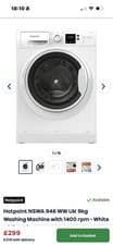 Image of Hotpoint NSWA 946 WW UK 9Kg Washing Machine White 1400 RPM A Rated