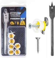 Image of Gripit Yellow Curtain Kit | Pack of 6 | Heavy Duty Plasterboard Fixings 71kg