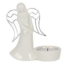 Image of Angel With Wings Votive Tea Light Holder Candle Holder Guardian Angel Love 11cm