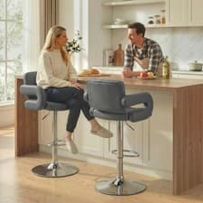 Image of Bar Stools Adjustable Swivel Kitchen Chairs Set of 2
